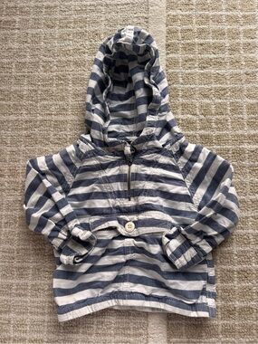 OshKosh B'gosh Blue & White Striped Hooded Pullover